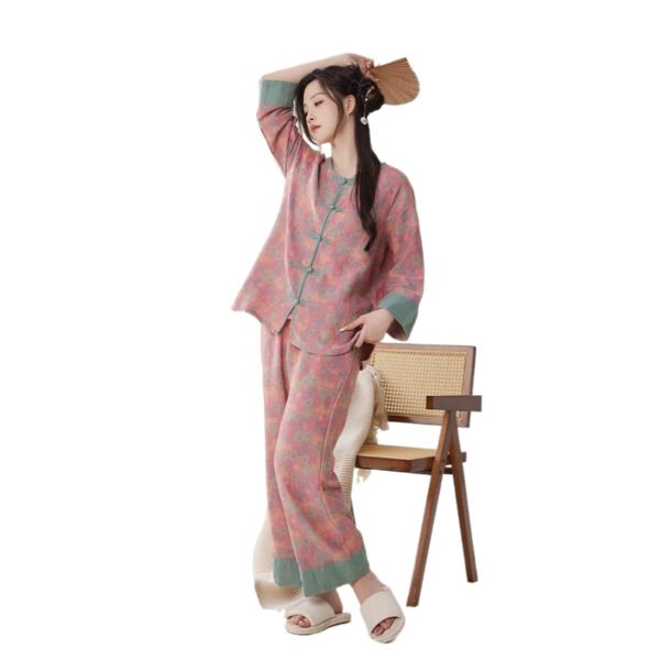 kurta chinese style pajma for women 100% cotton pajama set pinstar