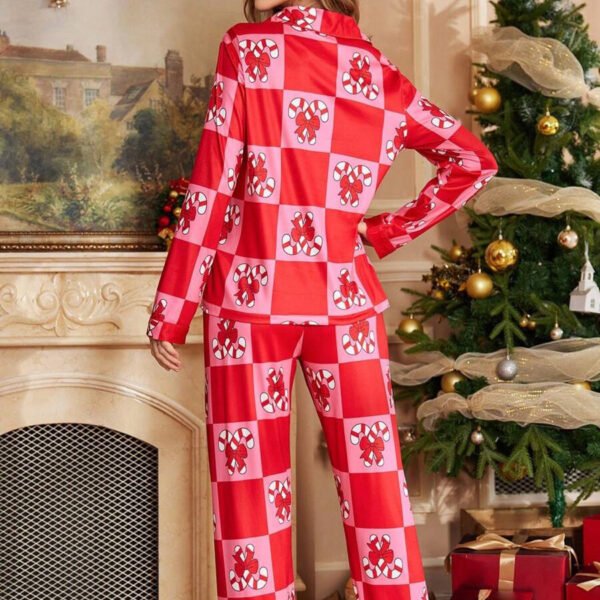 cartoon two piece pajama set christmas and new year with a cute style pinstarpajama