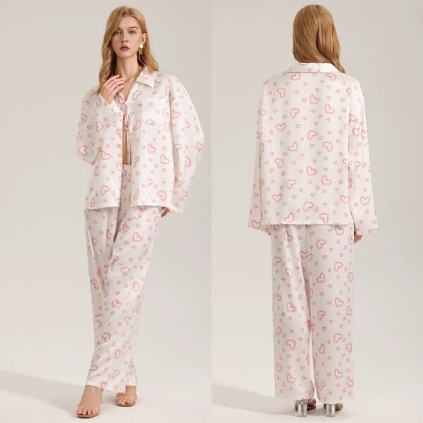 Satin three-piece pajamas set