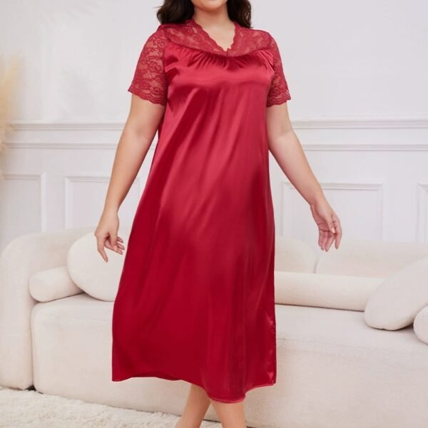 Plus-size women's ice silk nightdress