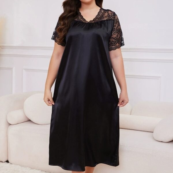 Plus-size women's ice silk nightdress