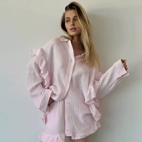 Ruffle shorts pajama sets