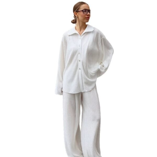 women's two piece skin friendly pajama set with long sleeves and long pants pinstarpajama