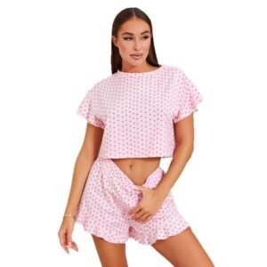 short sleeve and shorts pajama set customizable pinstarpajama