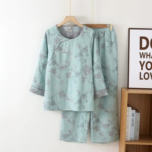 kurta chinese style pajma for women 100% cotton pajama set pinstar