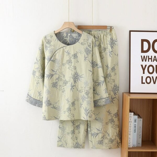 kurta chinese style pajma for women 100% cotton pajama set pinstar