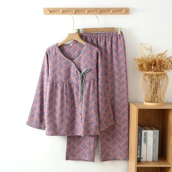 kurta chinese style pajma for women 100% cotton pajama set pinstar