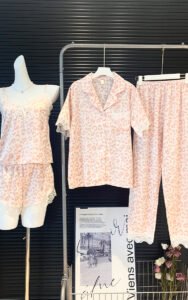 Women's short-sleeve camisole three-piece loungewear set