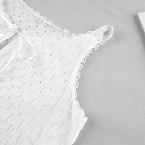 camisole breathable and soft halter lace white nightgown pinstarpajama