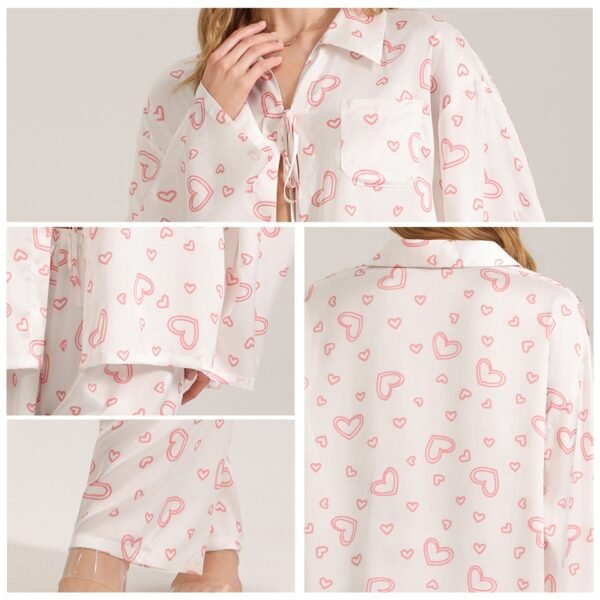 Satin three-piece pajamas set