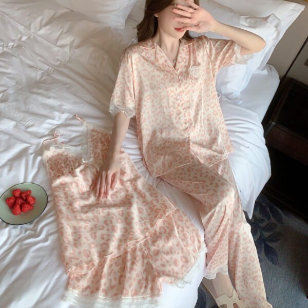 women's short sleeve camisole three piece loungewear set