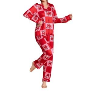 cartoon two piece pajama set christmas and new year with a cute style pinstarpajama