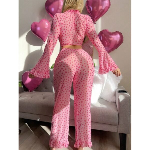 plus size sheer heart patterned pajama set intimate apparel customized