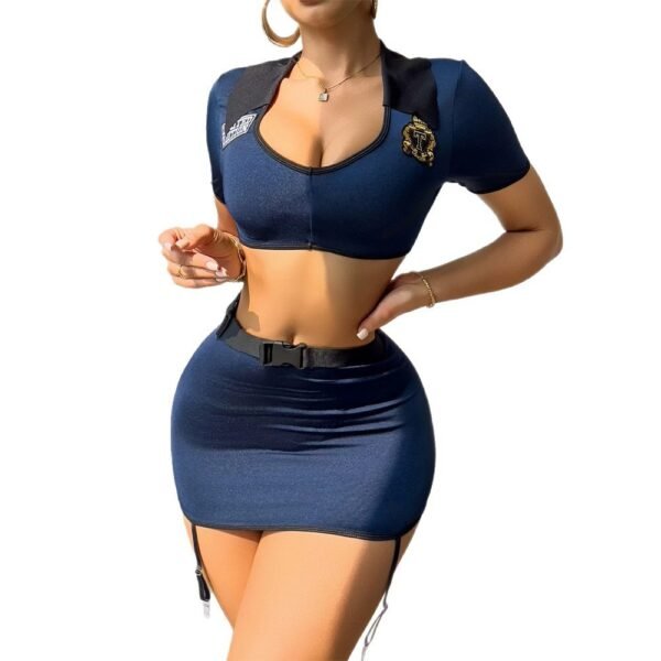 halloween policewoman costume dress night dress pajama sexy wear pinstar