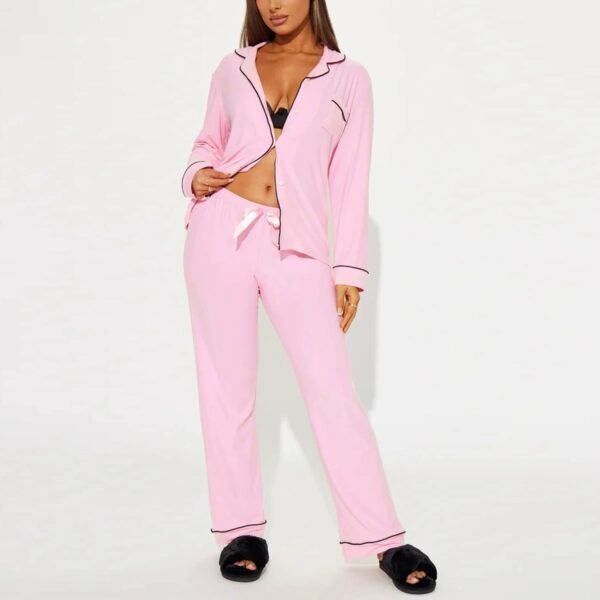 piyama winter long sleeve and long pants casual loungewear customized