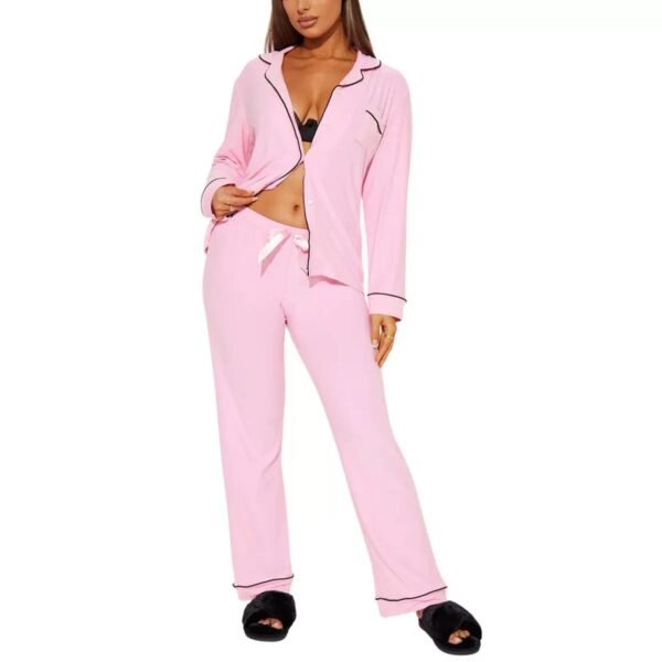 piyama winter long sleeve and long pants casual loungewear customized