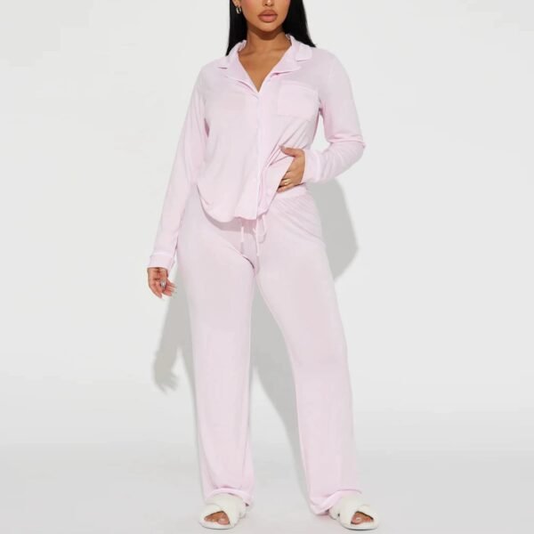 $7 piyama stretchy winter casual loungewear pajama set customized