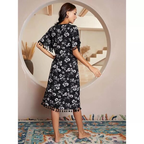 women's short sleeve fringe floral nightdress pinstar customized