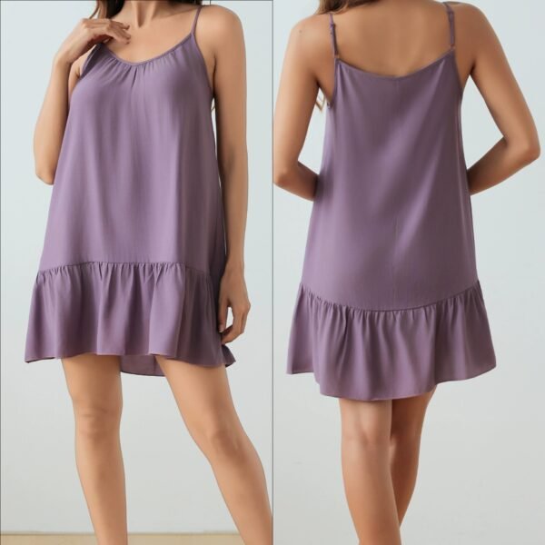 off shoulder ruffled loose breathable crinkled short camisole dress customized pinstar