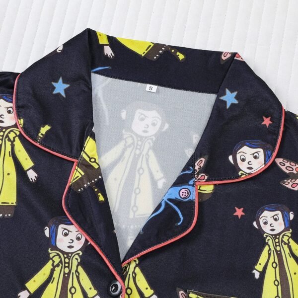 halloween printed lapel short sleeve shorts women pajama sets customized pinstar
