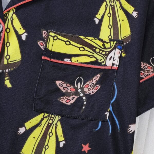 halloween printed lapel short sleeve shorts women pajama sets customized pinstar