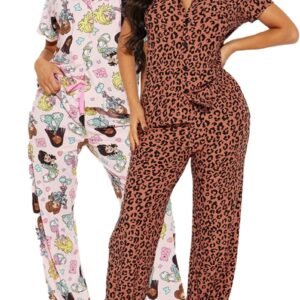 2025 autumn comfortable women's printed open front short sleeve high waist loungewear customized pinstar