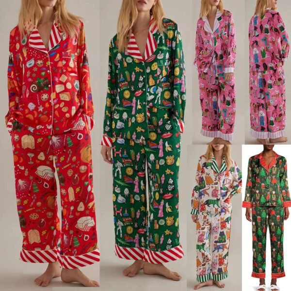 holiday feast long sleeve christmas pyjamas set customized pinstar