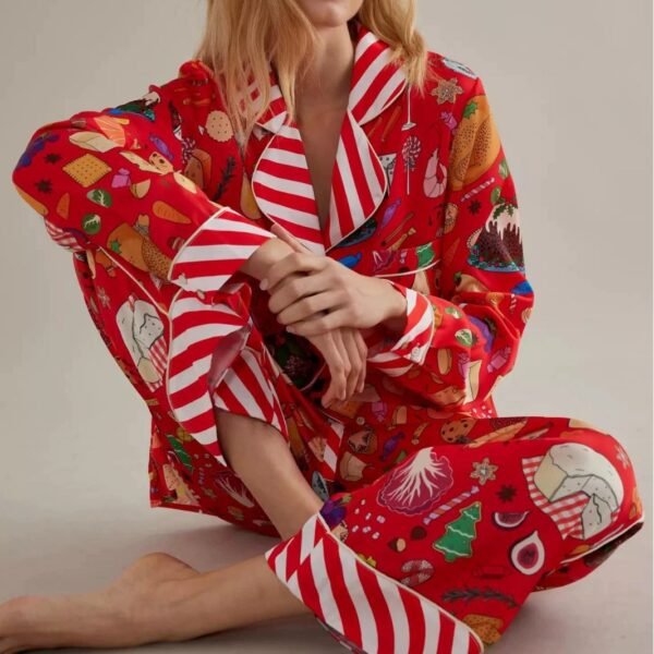 holiday feast long sleeve christmas pyjamas set customized pinstar