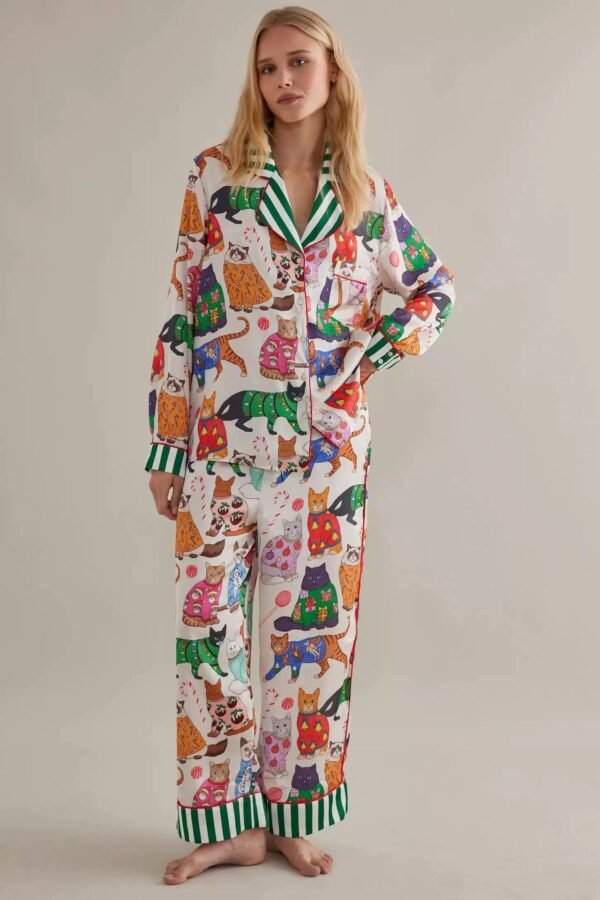 holiday feast long sleeve christmas pyjamas set customized pinstar