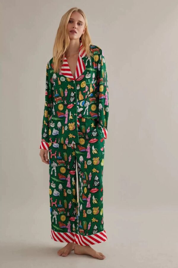holiday feast long sleeve christmas pyjamas set customized pinstar