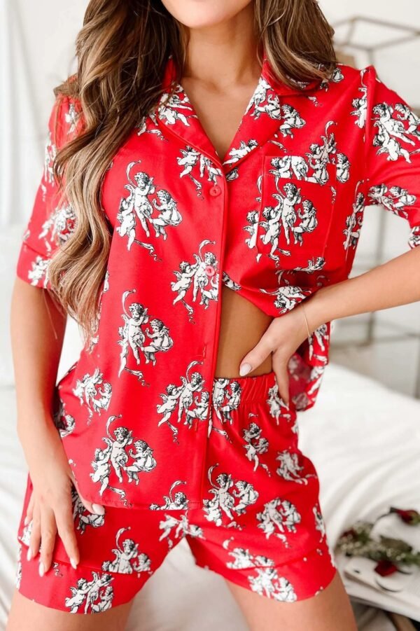 cupid themed pajamas short pjs set customized pinstar