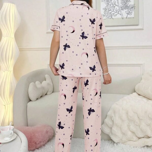 butterfly printed cotton short sleeve sets can be customized pinstar