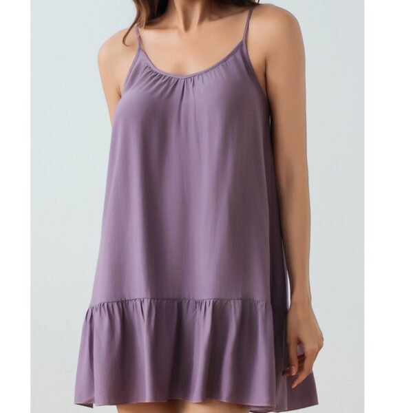 off shoulder ruffled loose breathable crinkled short camisole dress customized pinstar