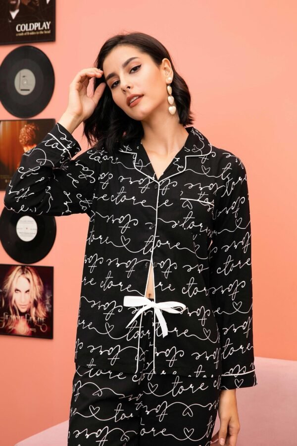 100%viscose long sleeve and long pant two piece pajamas customized pinstar