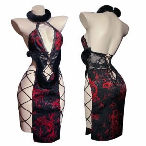 lingerie cheongsam with strappy sexy camisole style intimate sleepwear